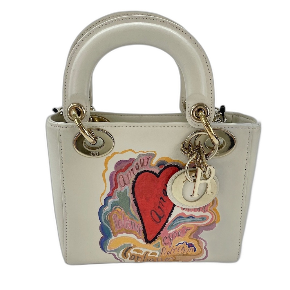 Christian Dior Lady Mini Shoulder Bag Handbag White
